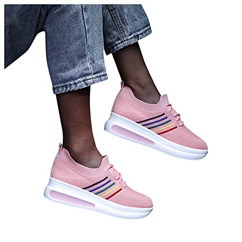 Sneakers pour femmes confortables en mesh rose baskets mode décontractées 40 - 5