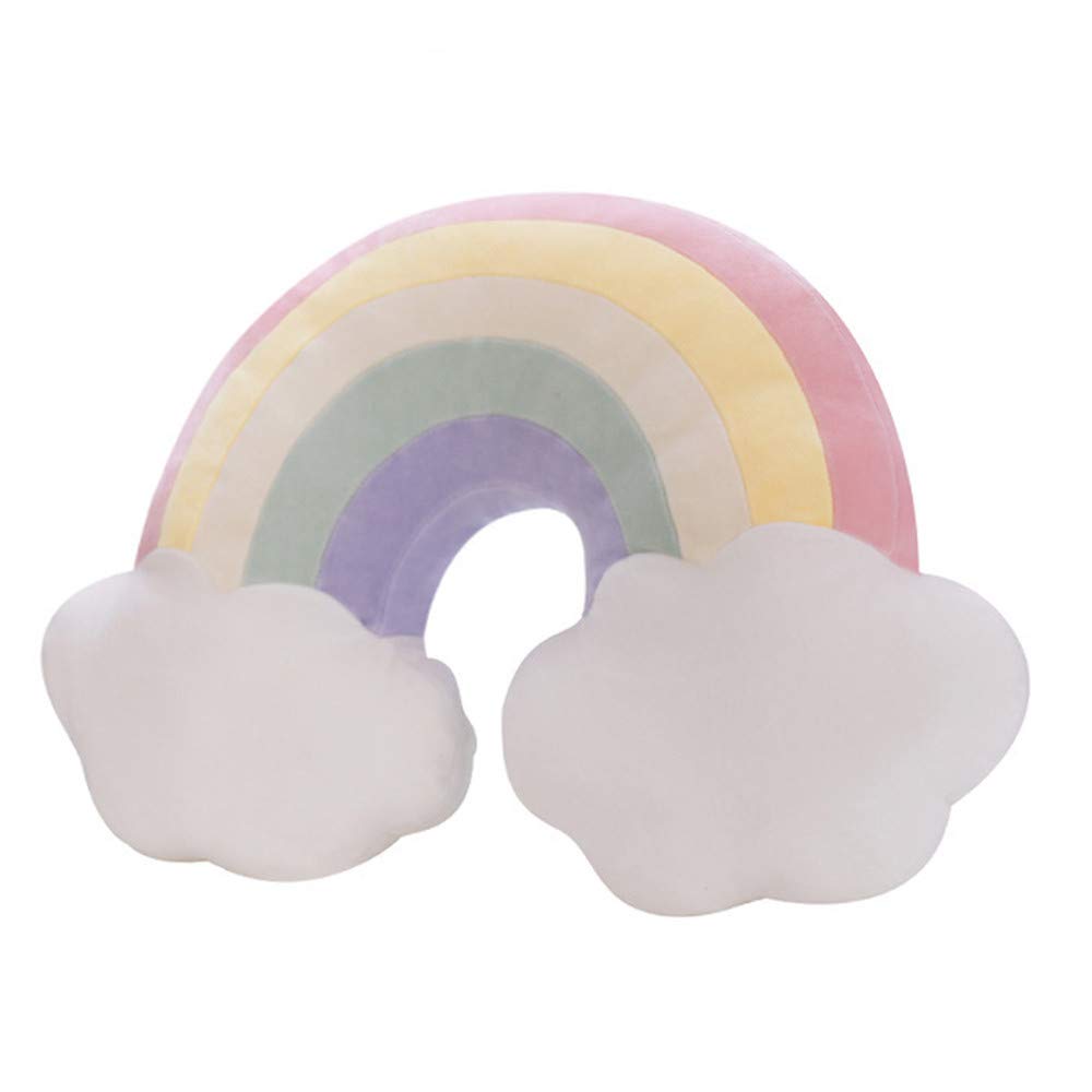 Nicole Knupfer Cuscino Arcobaleno Corona Con Nuvole Cuscino Letto Bambina Divano Divano Sedie Cuscino Per Auto Casa Ufficio Decorazione (Rosa Arcobaleno)