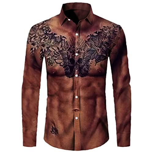 T-Shirt Chemise à Manches Longues WEGUKRI fini les looks fades adoptez le style tatouage muscle 3D