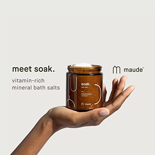 Maude Soak No. 1 - Nourishing Mineral Bath Salts For Solo Or Partner Bath Soaks - Rejuvenating & Moisturizing Bath Soak Made Of Hand-Harvested Coarse Dead Sea Salt Crystals + Vitamins (8 Oz) #TOP2