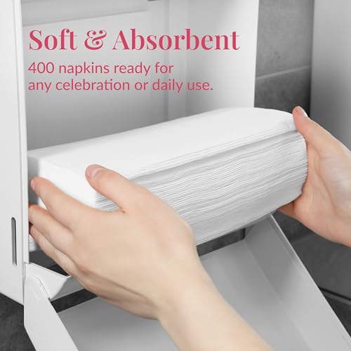 Image of Prestee 400 Linen Feel Disposable Paper Hand Towels - White, Event Supplies, Disposable Guest Towels, Wedding Napkins, Disposable Napkins for Guest Bathroom, Christmas Parties, Holiday Dinners
