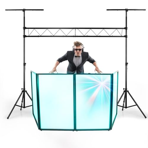 Portique jeux de lumières/Pont 3M de hauteur IBIZA LIGHT SONO DJ + Panneau AFX LIGHT 4 Lycra pour cacher l'arrière de la régie