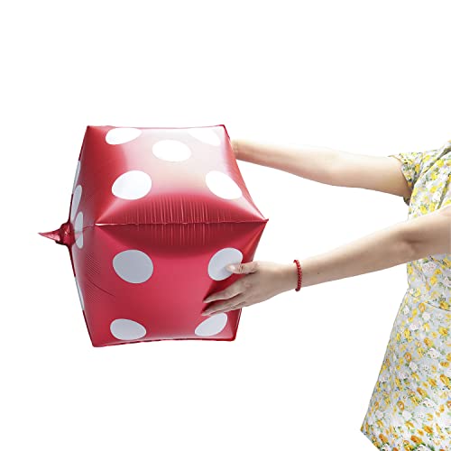 10 Pcs Cube Foil Balloons 24 Inches Square Dice Foil Balloon 4D Mylar Balloon For Party Decorations Party Supplies,Red #TOP5