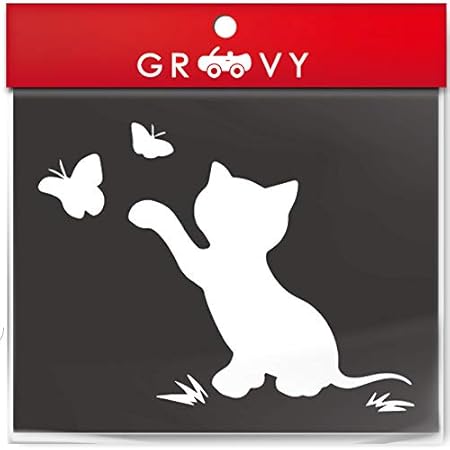 Amazon 猫 車 ステッカー かわいい 蝶 ちょうちょ 蝶々 黒猫 ノートパソコン かっこいい おしゃれ 車 ブランド アウトドア シール おもしろ グッズ 11 ホワイト ステッカー デカール 車 バイク