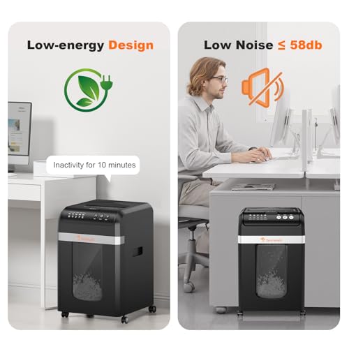 Bonsaii 200-Sheet Auto-Feed Micro Cut Paper Shredder - Heavy Duty 60 Min Run, P-4 Security, 8.1Gal(30.7L) Bin - déchiqueteuse à Papier électrique for Offices (C283-A) image 5