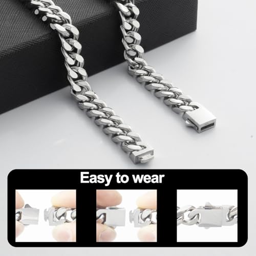 Pulsera Ahiller de Acero Inoxidable con Eslabones Cubanos para Hombre miniatura 6