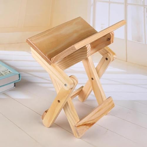 Camp Stool Pine Wood Folding Furniture Portable Household Solid Wood Fishing Chair Small Bench Square Stool – Image 5