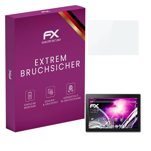 atFoliX Glasfolie kompatibel mit Lenovo Tab 3 10 Business Bildschirmfolie, 9H Hybrid-Glass FX Schutzpanzer Folie
