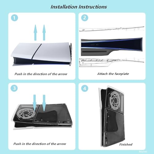 Image of Slim Digital Edition Cover Plates for New PS5 Slim Console, Shell Panels Compatible with New PlayStation 5 Slim Accessories Protective Replacement Faceplate (Transparent)