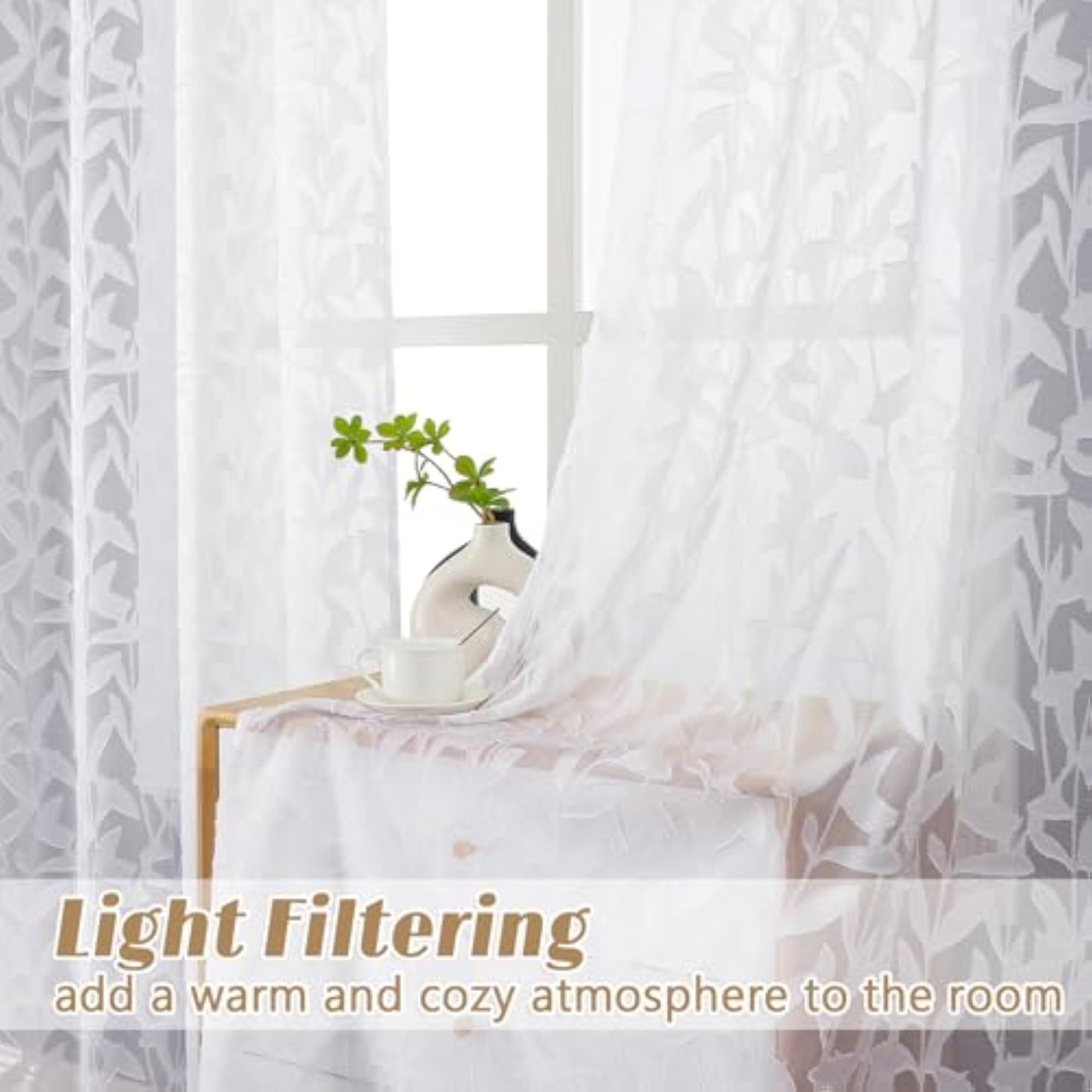 White Sheer Curtains for Living Room