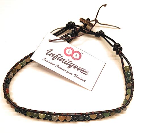 88 Infinityee888 Infinityee888 Anklet Jasper Stone Ankle Bracelet 10 Inches Woven With Leather Cord Beautiful Handmade Hippie Bohemian Unisex Gift Anklet For Men Anklet For Women And Teenage thumb #2