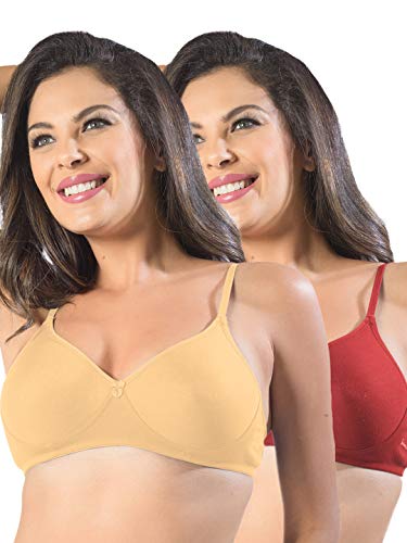 Image of SONARI Womens Non Padded Cotton Bra | Wire Free, Medium Coverage, Seamless Cups, Comfortable Polyester Cotton Blend Fabric | Adjustable Straps, Ideal for Everyday Wear - Smile