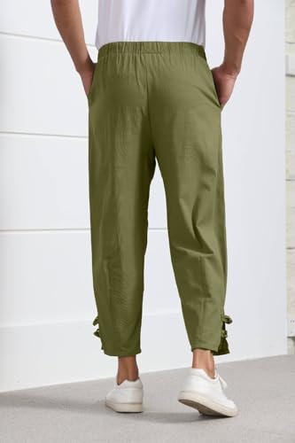 Baggy Pants Mens Linen Harem Capri Pants Loose Ankle Drawstring Casual Travel Summer Trouser Beach Yoga Pant3
