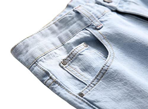 Men's Ripped Washed Slim Fit Jeans Straight Leg Hip Hop Denim Pants Vintage Distressed Skinny Jean Trousers3