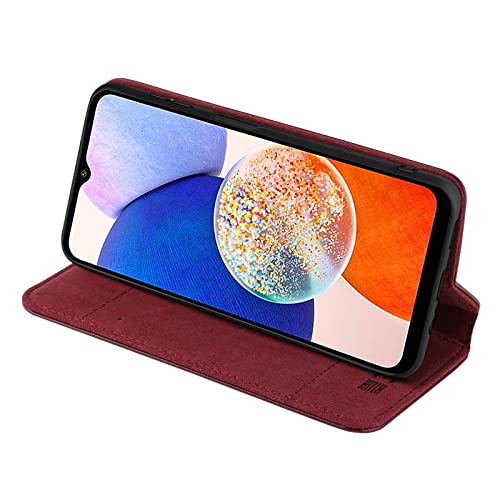 Coque Samsung Galaxy A14 cuir véritable étui portefeuille 2023