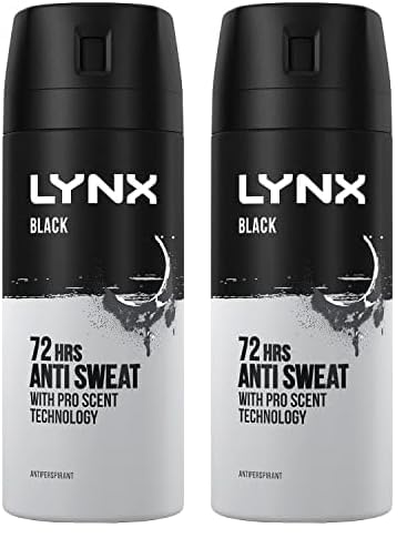 Lynx Black 72h protection deodorant spray Anti-perspirant Deodorant Spray 150ml (Pack of 2)