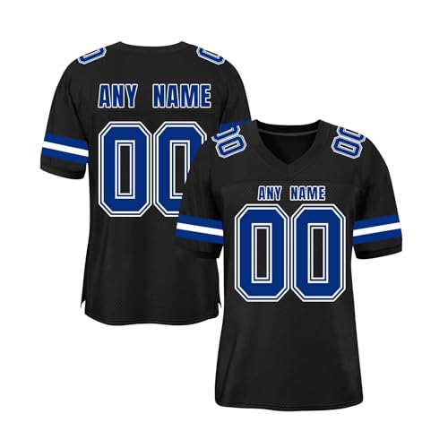 Generic - Maillot de football américain personnalisé pour homme et enfant - Uniformes de rugby personnalisés à manches courtes avec numéro de nom de l'équipe, 1, S