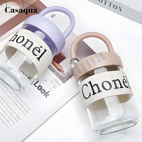 Image of Glass Water Mug with Silicone Sleeve & Handle - 500ml, Set of 1, Leakproof Portable Drinking Jar, Reusable Clear Glass Tumbler for Water, Juice, Coffee, Office, Gym & Travel