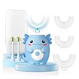 ELOTAME Kids Electric U Shaped Toothbrush - Axolotl Kids Cartoon Sonic Toothbrush with 6...