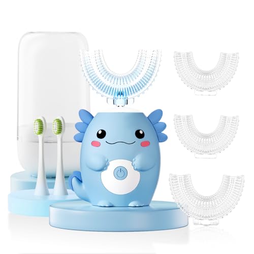 Brosse à dents sonique en U Axolotl bleue pour simplifier le matin des enfants