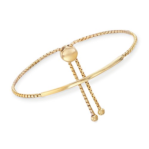 Ross-Simons Italian 18kt Gold Over Sterling Silver Curved Bar Bracelet