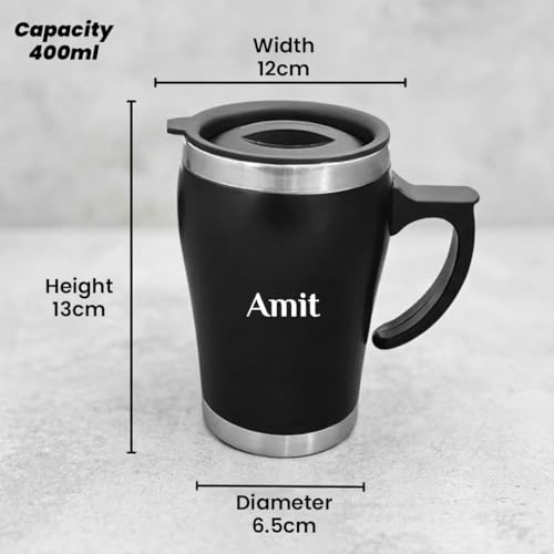 Image of Giftana 7 in 1 Backpack with Personalized Diary, Pen, Keychain, Mobile Stand, Coffee Mug & Water Bottle 750ml Gift for Men & Women, Diwali Corporate Gift for Employees (Black)