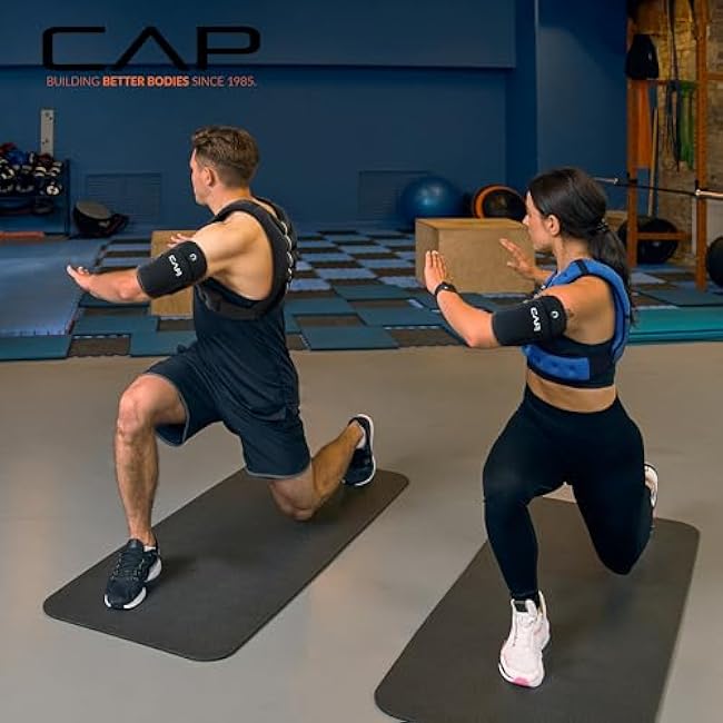 CAP Barbell 8LB Weighted Vest ¨C Unisex Workout Vest with Phone Pouch, Reflective Strips, and Adjustable Fit for Walking, Running, Cardio, and Strength Training | Black or Blue