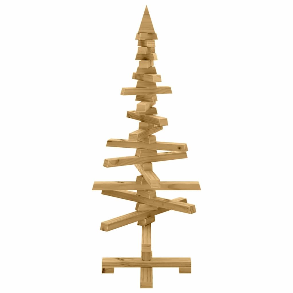 Árbol de Navidad de madera con soporte marrón 90 cm