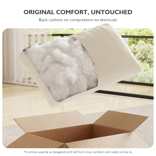 Ihanherry 113.4" Modular Sectional Sofa, U Shaped Cloud Couch with Extra Deep Seat, Comfortable Chenille Couch with Movable Ottoman, Oversized Modern Sectional Couches for Living Room (Beige) - Image 4
