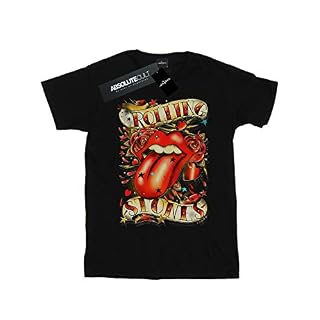 Absolute Cult Rolling Stones Fille Tongue and Stars T-Shirt Noir 12-13 Years - Les Beatles, Paul McCartney, John Lennon, RIngo Starr, George Harrison Absolute Cult Rolling Stones Fille Tongue and Stars T-Shirt Noir 12-13 Years – Image 2