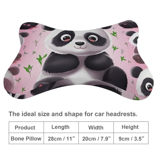 Oreiller de voiture voyage lot de 2 coussins ergonomiques panda avec sangle