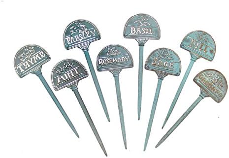 Taiwan Brass Herb Marker - Set of 8 Pcs