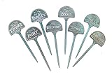 Taiwan Brass Herb Marker - Set of 8 Pcs