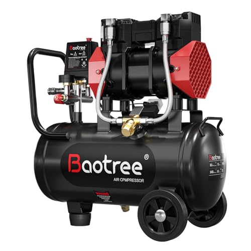 8Gal Portable Ultra Quiet Air Compressor, Max 115PSI 1.5HP 4.52CFM 70dB Low Noise Oil-Free Air Compressor for Auto Repair, Bike Tires, Garage Spray Painting 110V/60Hz