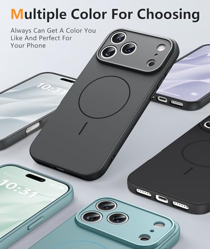 Image of FNTCASE for iPhone 17 Pro Case: [Compatible with Magsafe] Integrated Silicone Phone Cases with [Full Camera Protection] [Screen Protector] Military Grade Shockproof Protective Cover - Full Gray