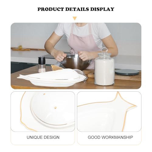 Assiette à poisson céramique blanche multi-usage facile à nettoyer à table - 4