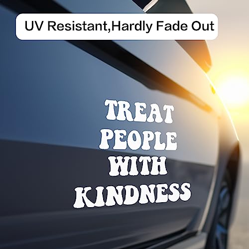 Treat People With Kindness Bumper Sticker Car Decal Waterproof Sticker Art Bumper Car Window Cool Decor For Jdm Windshield Rearview Laptop Funny Quote Men Racing Girls #TOP4