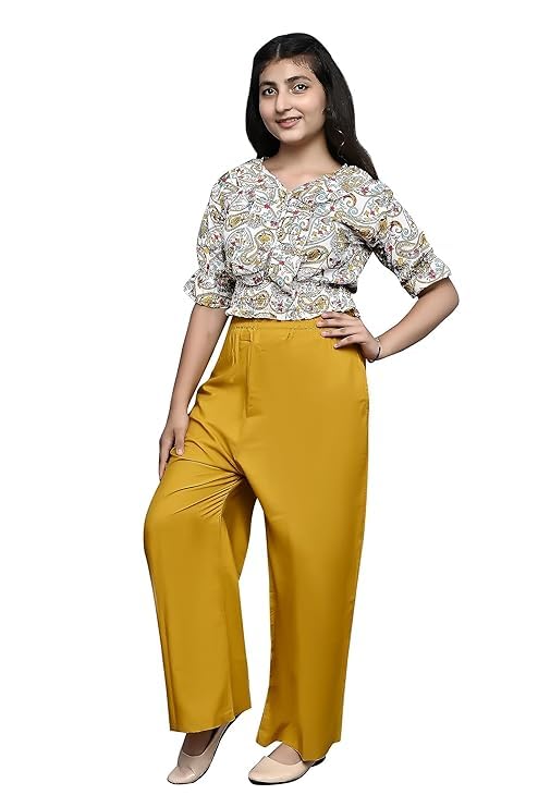 LIME 'N' LEMON Printed Girls Jumpsuit (Yellow, 15-16 Years) 2