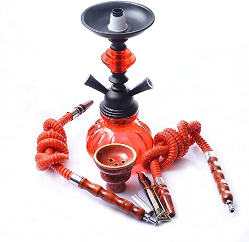 XJHYJS Kreativer Shisha-Haken-Set, Tragbarer Glashukas Set Party Rauchen Mit 2 Schlauchanschluss, Für Familien, Bars… – Bild 5