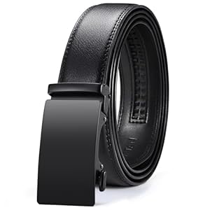 VATAN Men’s Belt Leather Ratchet Belt for Men Dress Casual Every Day with Adjustable Buckle, Trim to Fit