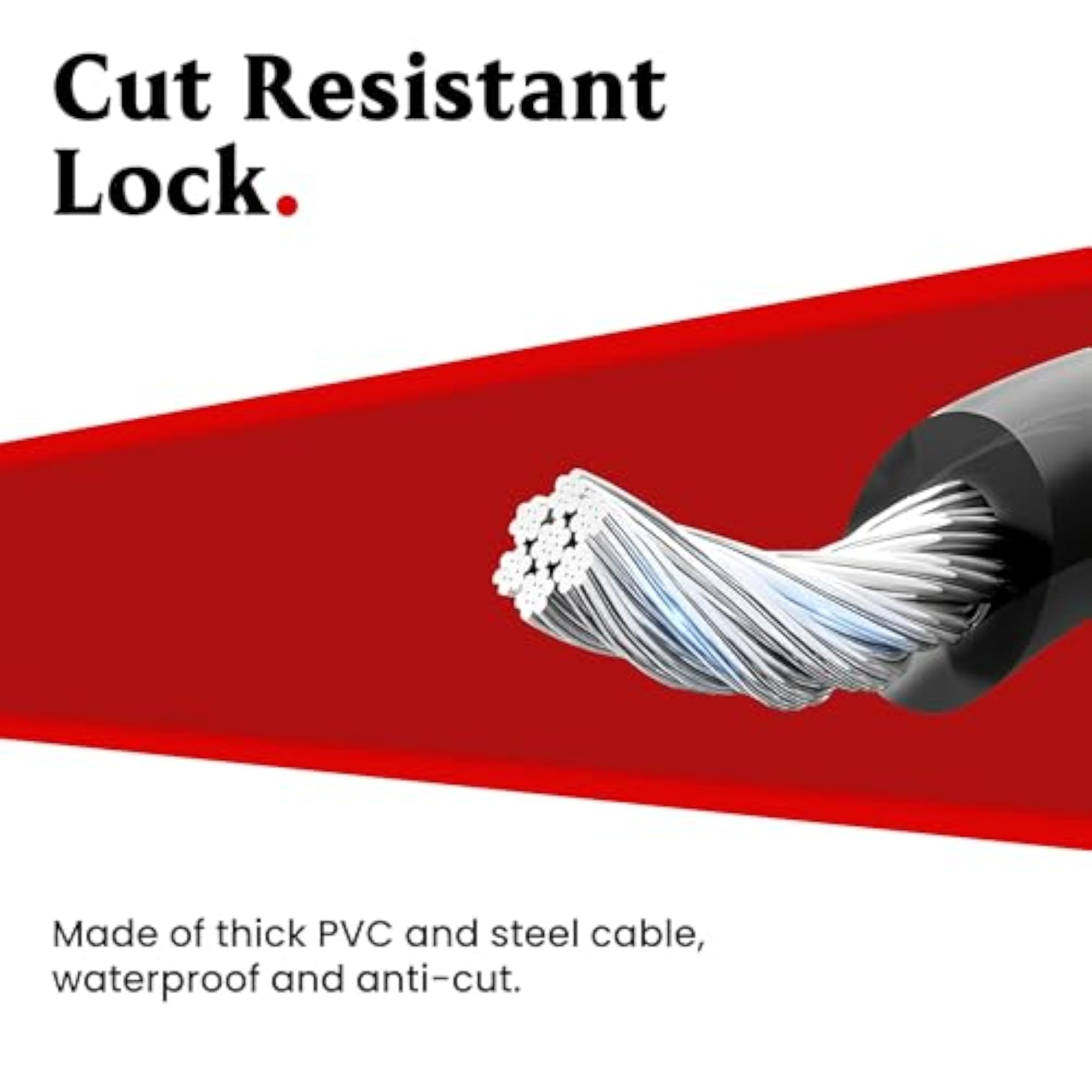 Heavy Duty Wire Cable Lock for Bike and Cycle, Anti-Theft