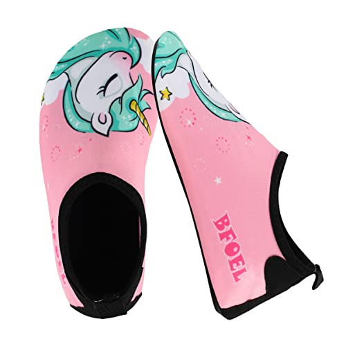BFOEL Toddler Kids-Water-Shoes for Boys Girls Lightweight Non-Slip Aqua-Socks Swim-Shoes for Beach Pool Walking(2.5 M Little Kid,Unicorn)2