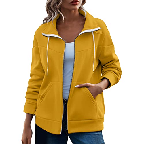 MKIUHNJ Mantel Wollstoff - Sudadera para mujer con diseño de mujer, Amarillo., XL MKIUHNJ Mantel Wollstoff - Sudadera para mujer con diseño de mujer, Amarillo., XL