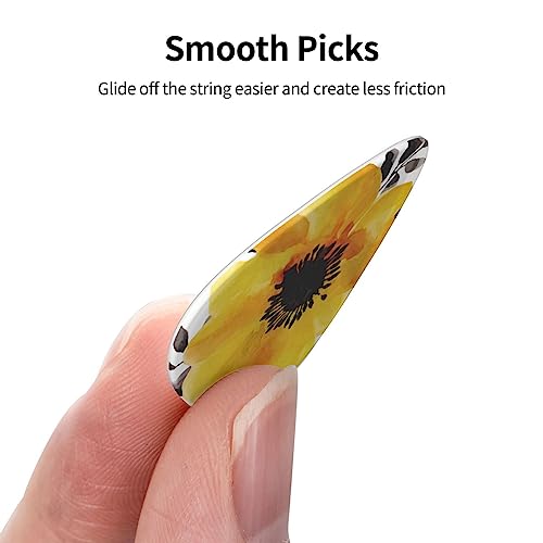 Lot de 12 médiators tendance et durables en forme de fleur jaune dans une boîte pour ukulélé guitare électrique basse - Les Beatles, Paul McCartney, John Lennon, RIngo Starr, George Harrison Lot de 12 médiators tendance et durables en forme de fleur jaune dans une boîte pour ukulélé guitare électrique basse – Image 4