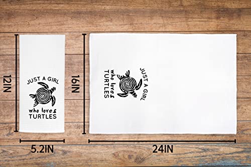 Fulsoe Just A Girl Who Loves Turtles Kitchen Towels Dishcloths 24"X16",Marine Life Farmhouse Ocean Animal Sea Turtle Beach Towels Bath Towels Hand Towels,Gifts For Turtle Lovers Women Girls #TOP3