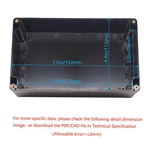 Zulkit Waterproof Plastic Project Box Abs Ip65 Electrical Junction Box Enclosure Black 7.87 X 4.72 X 2.95 Inch (200 X 120 X 75Mm) #TOP4