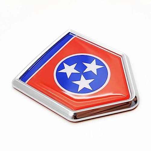 Calcomanía de bandera con emblema cromado Overdecor Tennessee para coche en pack de 2