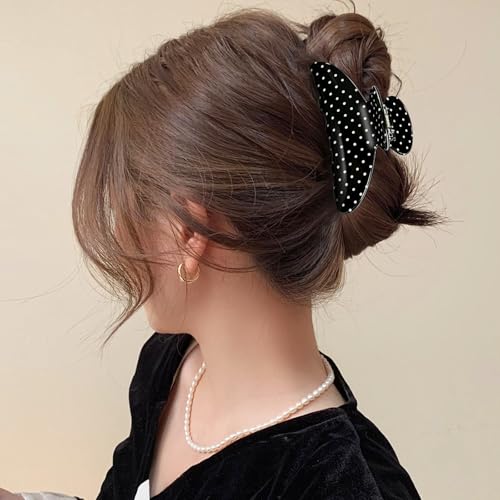 Pinza para cabello mujer acrílica negra ligera miniatura 6