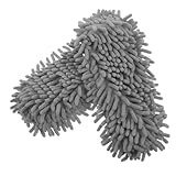 ORFOFE 2 Stück Chenille Mop Hausschuhe Abnehmbare Waschbare Putzschuhe mit Hoher Saugfähigkeit Korallenartige Struktur für Effiziente Staub Haaraufnahme Passend für Schuhgrößen Graue