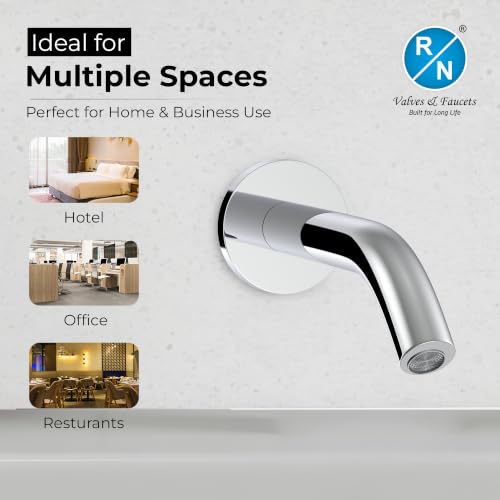 Image of RN Automatic Touchless Sensor Faucet for Wash Basin, Motion Sensor Bathroom Sink Tap, Hands-Free Smart Faucet with Chrome Finish, Water Saving Kitchen & Bath Fixture (Swan Neck.4)